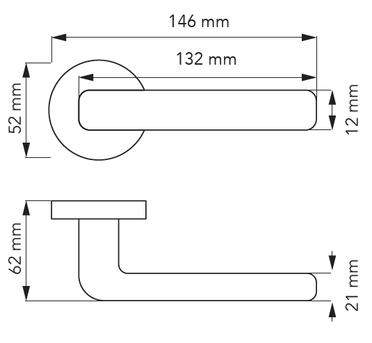 Set maner usa camera Vera, cu rozeta rotunda, finisaj negru mat CB [2]