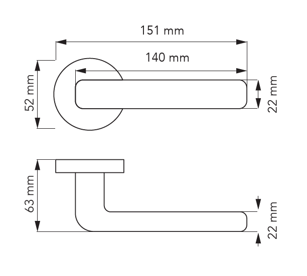 Set maner usa cu cilindru Hana Straight, cu rozeta rotunda, finisaj alama satin CB [2]