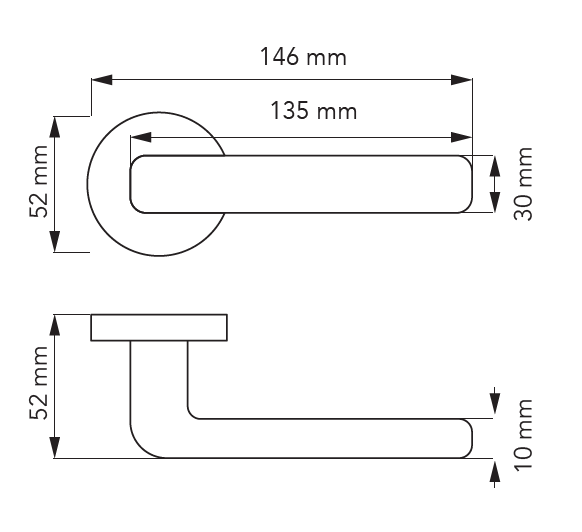 Set maner usa cu cilindru Nola, cu rozeta rotunda, finisaj cupru satin periat CB [2]