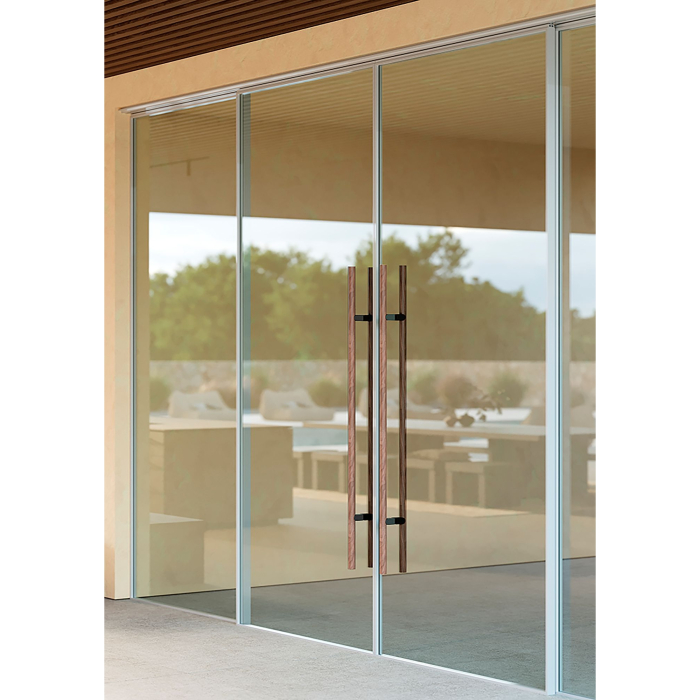 Set manere spatiale double Kumo Wood Big One, finisaj nuc / negru titan, L:878 mm [5]