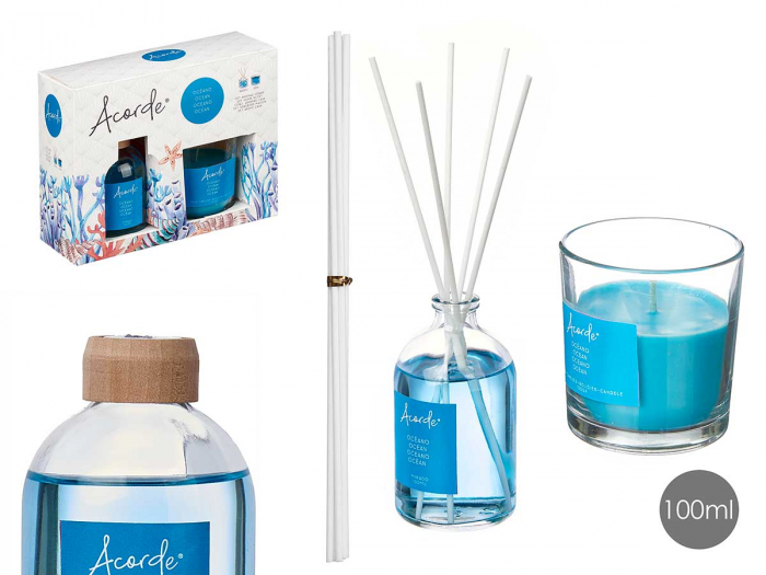 Set odorizant camera lichid 100 ml si lumanare 30 h, ocean [3]