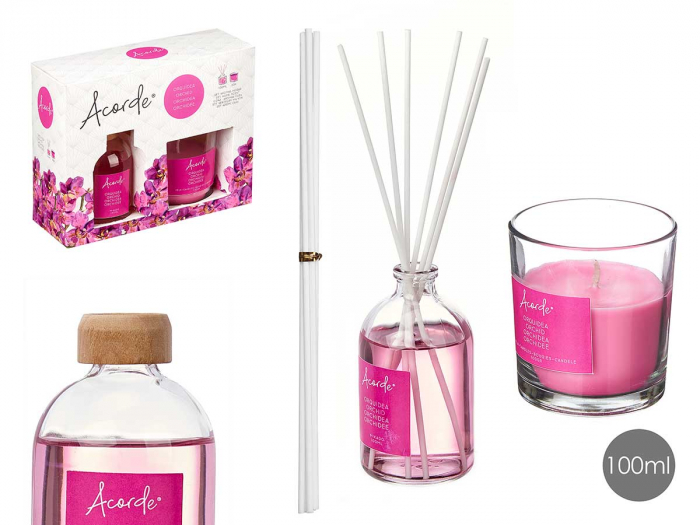 Set odorizant camera lichid 100 ml si lumanare 30 h, orhidee [3]