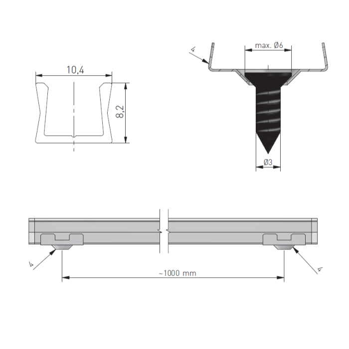 Set profil LED aplicat Glax Micro GTV, din aluminiu, argintiu, cu dispersor opac, 2 m [8]