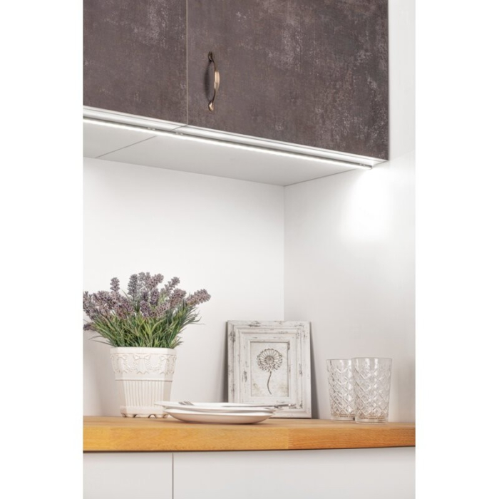 Set profil LED aplicat Glax Micro GTV, din aluminiu, argintiu, cu dispersor opac, 2 m [5]