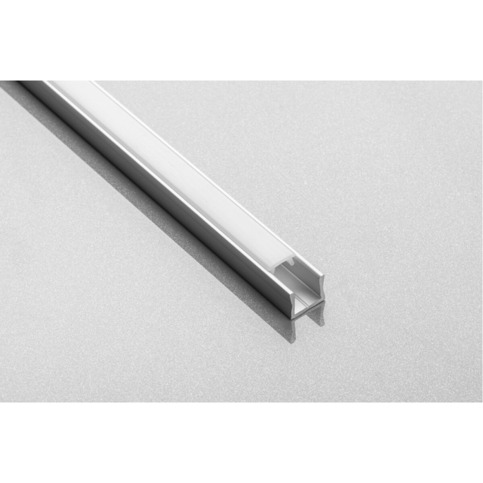 Set profil LED aplicat Glax Micro GTV, din aluminiu, argintiu, cu dispersor opac, 2 m [2]