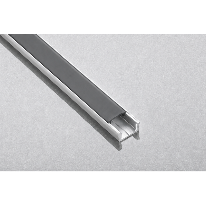 Set profil LED aplicat Glax Mini GTV, din aluminiu, argintiu, cu dispersor negru, 3 m - GTV [4]