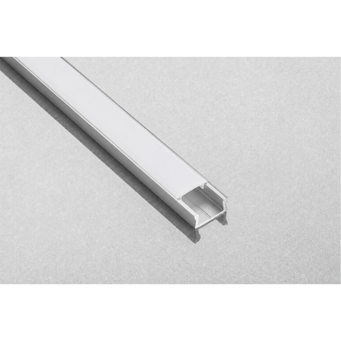 Set profil LED aplicat Glax Mini GTV, din aluminiu, argintiu, cu dispersor opac, 3 m [2]