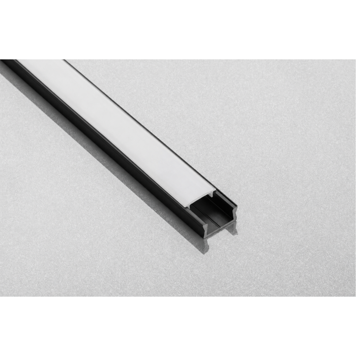 Set profil LED aplicat Glax Mini GTV, din aluminiu, negru mat, cu dispersor opac, 3 m [2]
