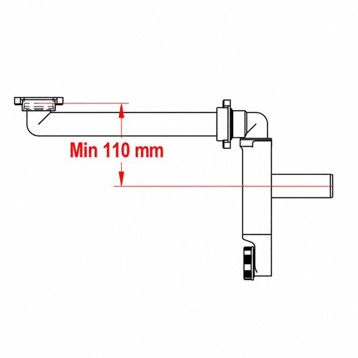 Sifon pentru lavoar Lira Spazio Bagno NT, negru, Ø32-40 mm [5]