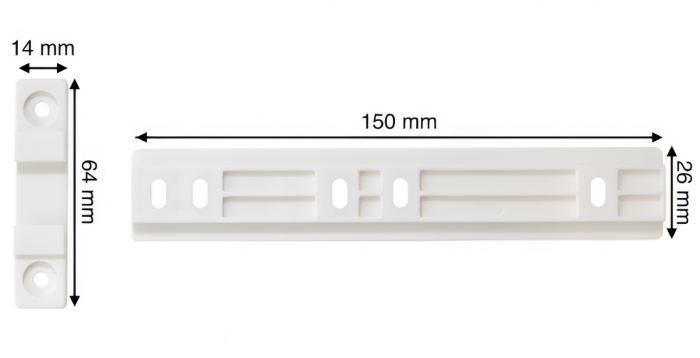 Sina balama pentru mobila cu frigider incastrat, alba, 150x26 mm [4]
