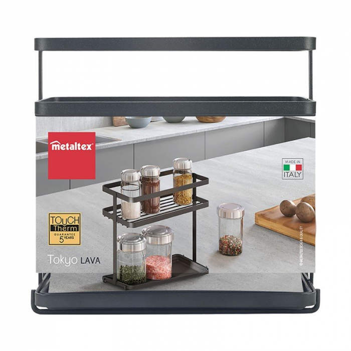 Stativ cu tavita si doua etaje pentru condimente Tokyo Lava 23*11*22 cm [4]