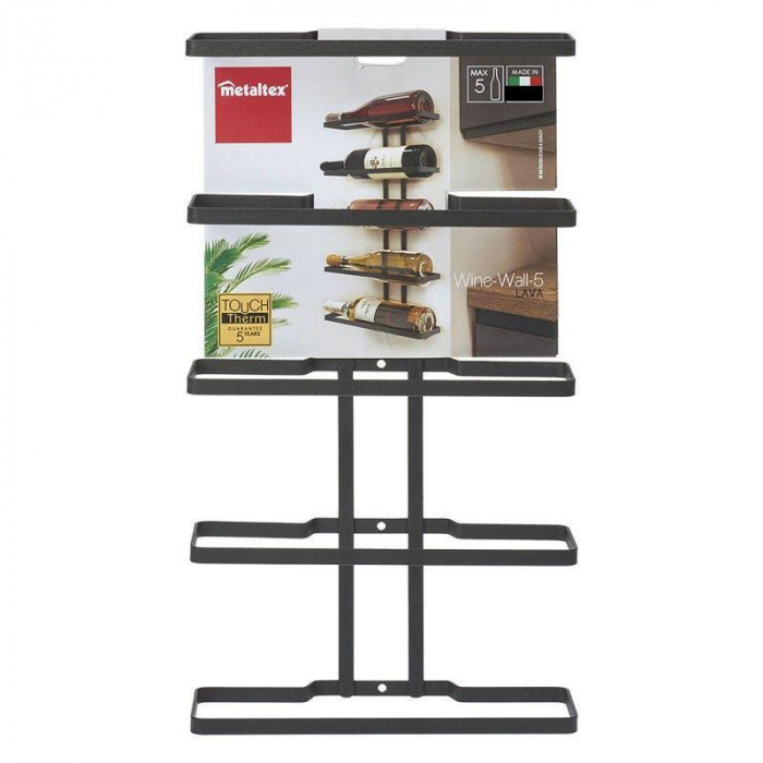 Suport de perete Wine Wall 5 Lava pentru 5 sticle de vin 25*8*44 cm [4]