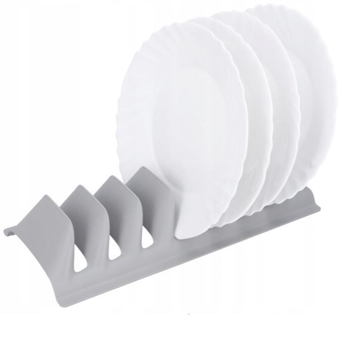Suport farfurii uscare rapida, gri, 13x30x6 cm [5]
