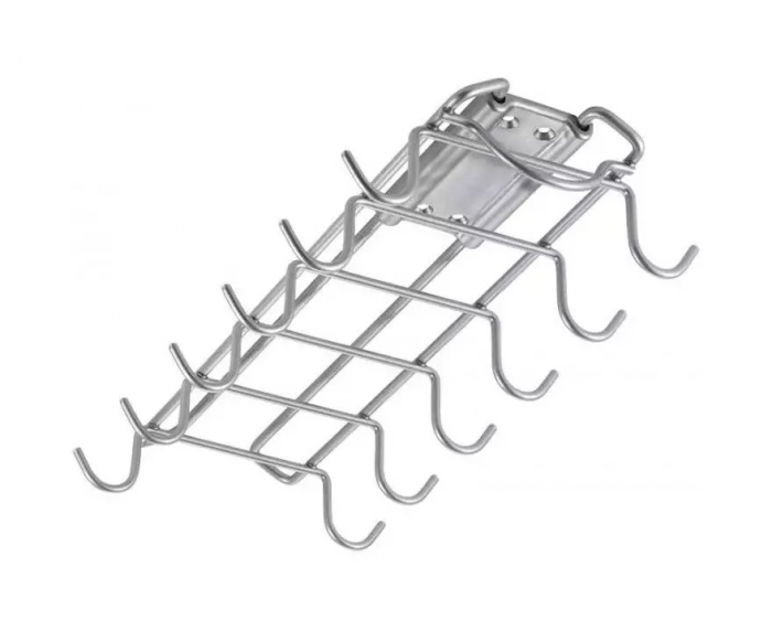 Suport glisant cu 12 carlige pentru cani, cesti sau ustensile de bucatarie, Slide Hooks 13*28*5 cm, gri [3]