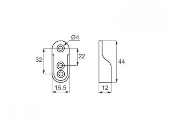 Suport lateral pentru bara umerase ovala, finisaj aluminiu [2]