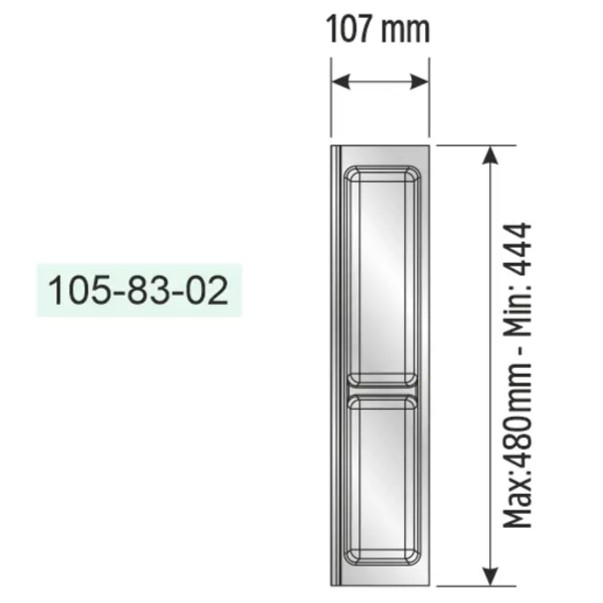 Suport modular organizare tacamuri, cu doua compartimente, alb, 107x480 mm [5]