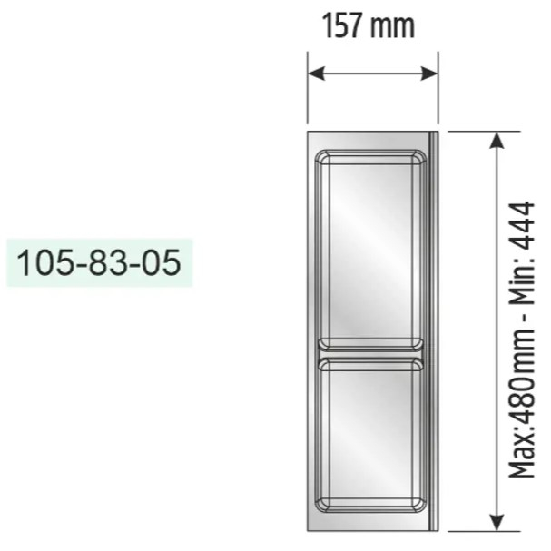 Suport modular organizare tacamuri, cu doua compartimente, alb, 157x480 mm [3]