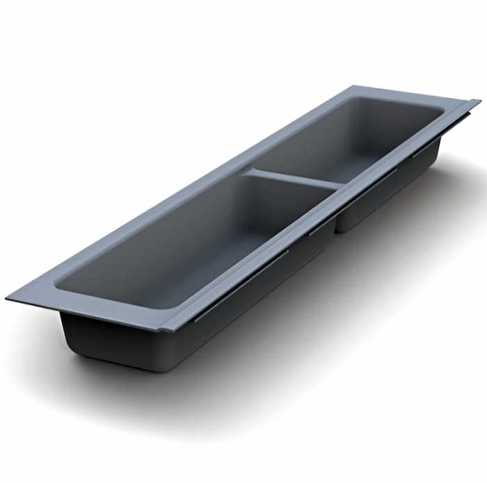 Suport modular organizare tacamuri, cu doua compartimente, antracit, 107x480 mm [2]