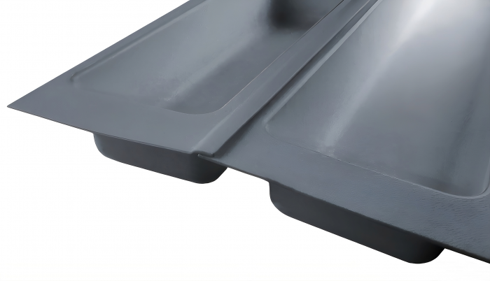 Suport modular organizare tacamuri, cu doua compartimente, antracit, 157x480 mm [5]