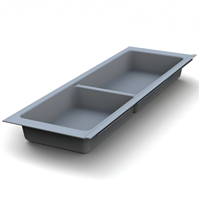 Suport modular organizare tacamuri, cu doua compartimente, antracit, 157x480 mm [2]