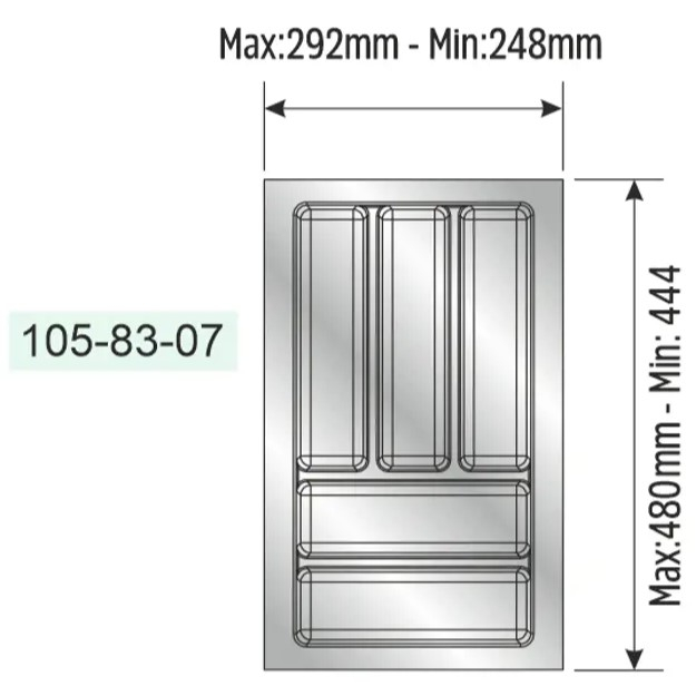 Suport modular organizare tacamuri, modul central, antracit, 292x480 mm [3]