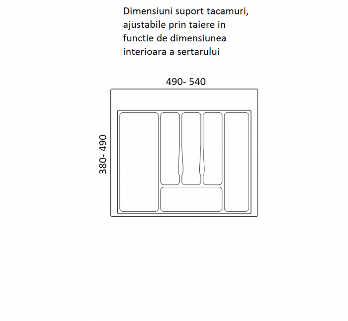 Suport organizare tacamuri, alb, pentru latime exterioara corp 600 mm, montabil in sertar de bucatarie [2]