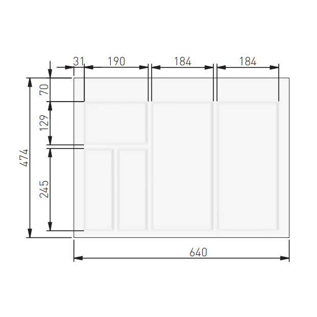 Suport organizare tacamuri Axispace, alb, montabil in sertar de bucatarie [2]