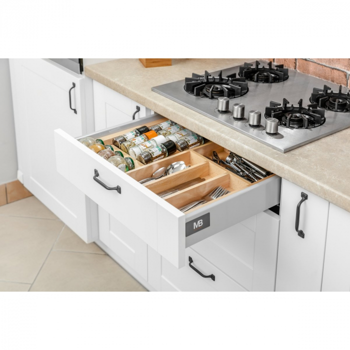 Suport organizare tacamuri Customi, extensibil 400-600 mm, pentru latime exterioara corp 450 mm, fag [4]