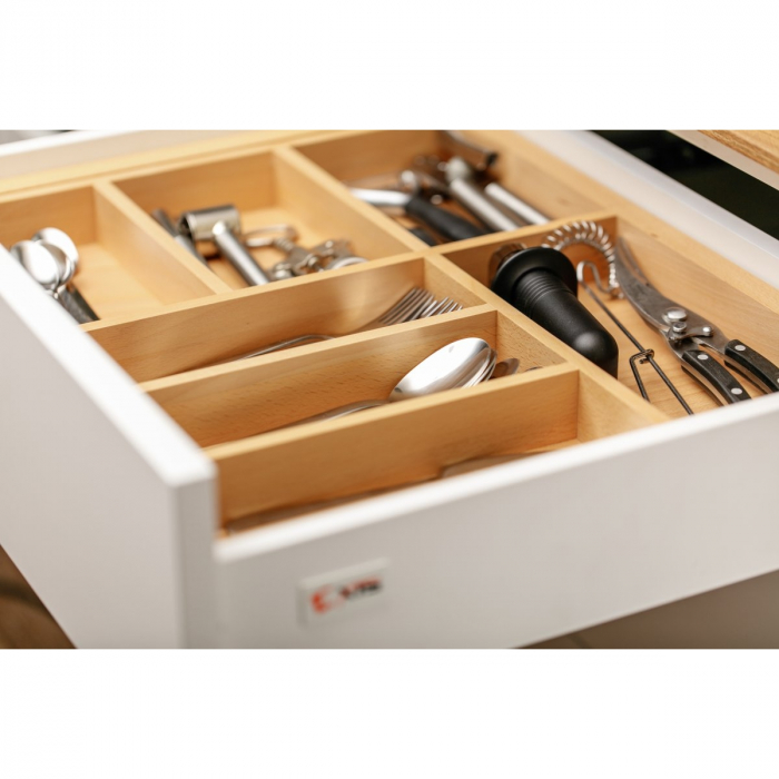 Suport organizare tacamuri Customi, extensibil 600-1000 mm, pentru latime exterioara corp 450 mm, fag [8]
