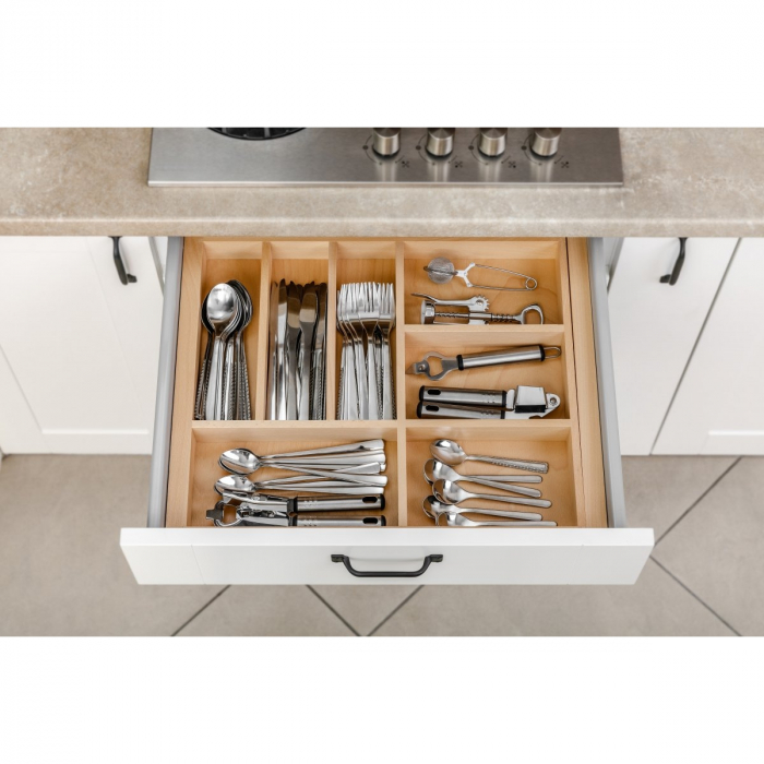 Suport organizare tacamuri Customi, extensibil 600-1000 mm, pentru latime exterioara corp 450 mm, fag [4]