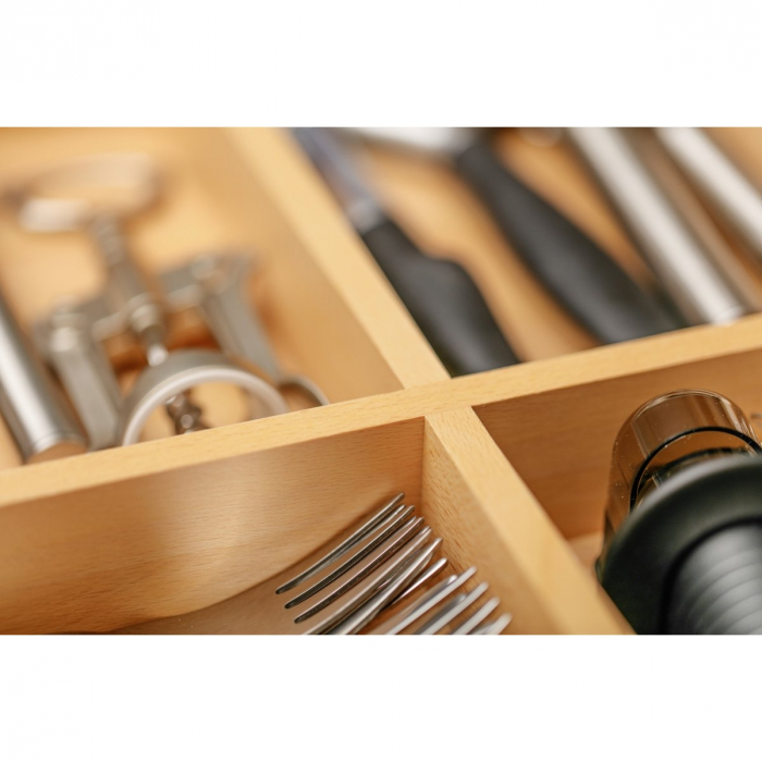 Suport organizare tacamuri Customi, extensibil 600-1000 mm, pentru latime exterioara corp 500 mm, fag [4]