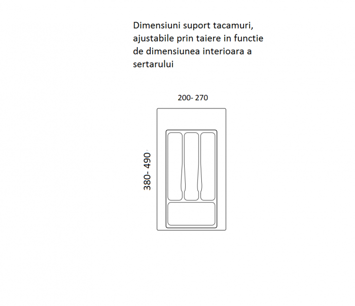 Suport organizare tacamuri, gri metalizat, pentru latime exterioara corp 350 mm, montabil in sertar de bucatarie [2]