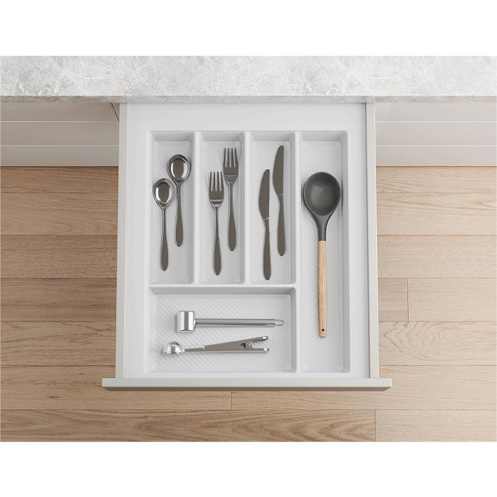 Suport organizare tacamuri Max, alb, pentru latime exterioara corp 450 mm, montabil in sertar de bucatarie, 490x400 mm [2]