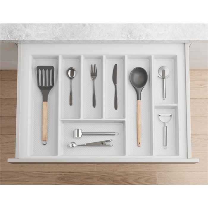 Suport organizare tacamuri Max, alb, pentru latime exterioara corp 700 mm, montabil in sertar de bucatarie, 490x650 mm [2]