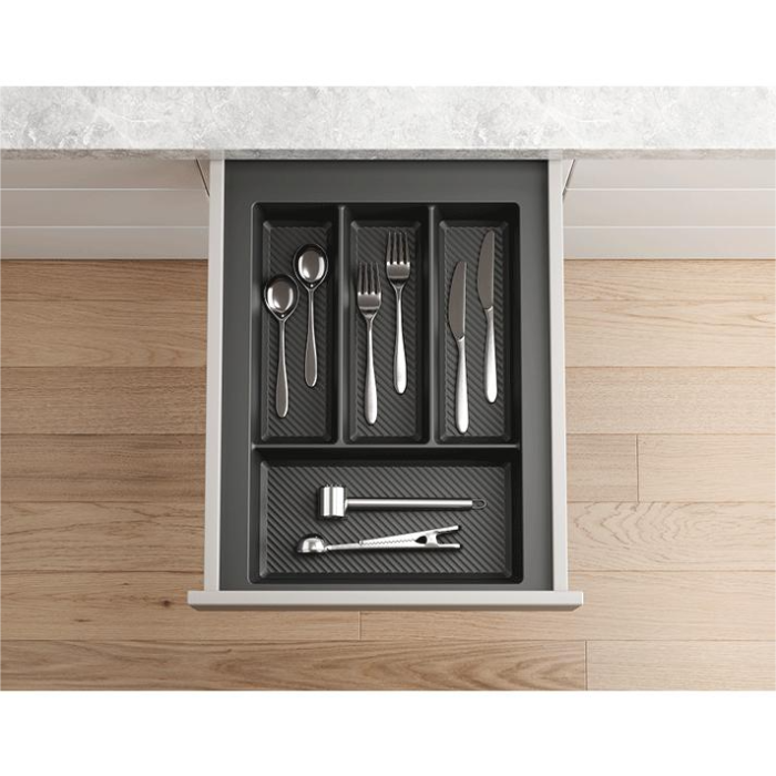 Suport organizare tacamuri Max, gri grafit, pentru latime exterioara corp 400 mm, montabil in sertar de bucatarie, 490x350 mm [2]