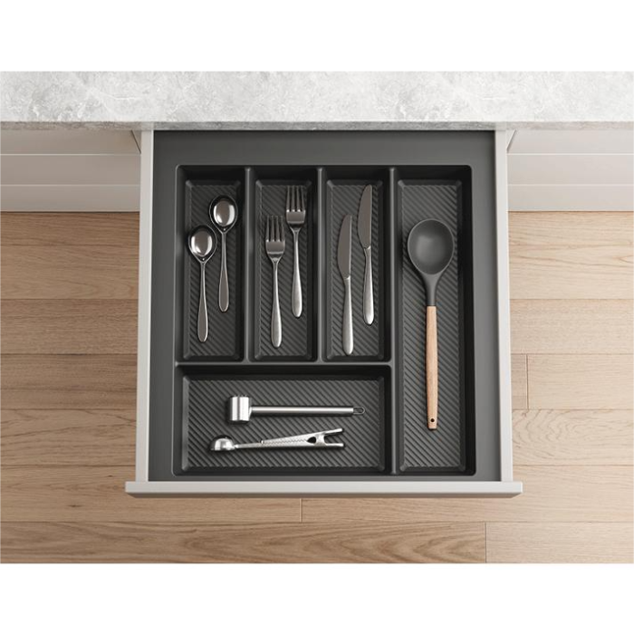 Suport organizare tacamuri Max, gri grafit, pentru latime exterioara corp 500 mm, montabil in sertar de bucatarie, 490x450 mm [2]