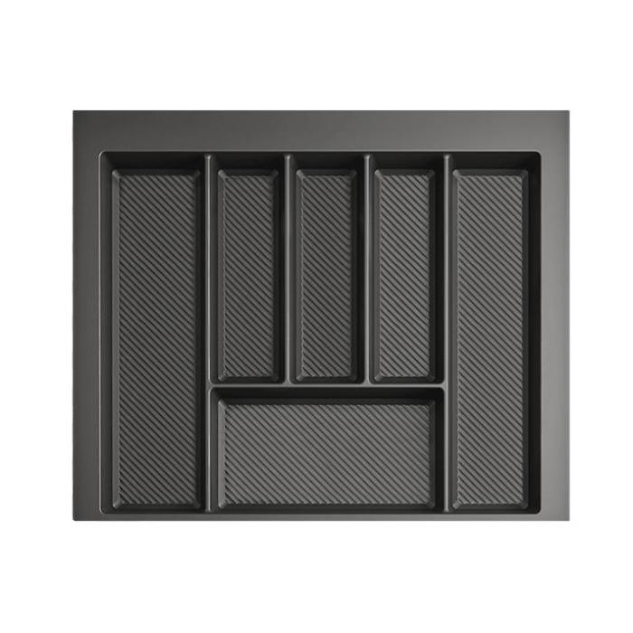 Suport organizare tacamuri Max, gri grafit, pentru latime exterioara corp 600 mm, montabil in sertar de bucatarie, 490x550 mm [1]