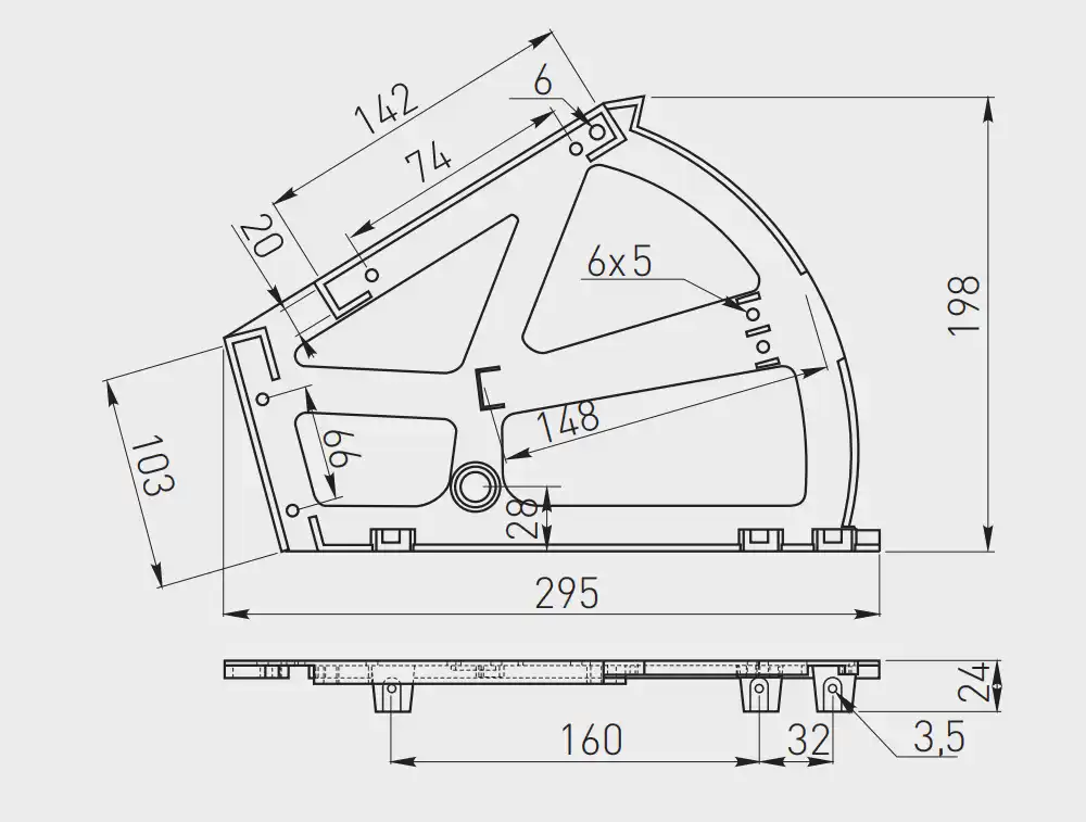 Suport pantofi cu doua spatii, alb mat, 295x198 mm [9]