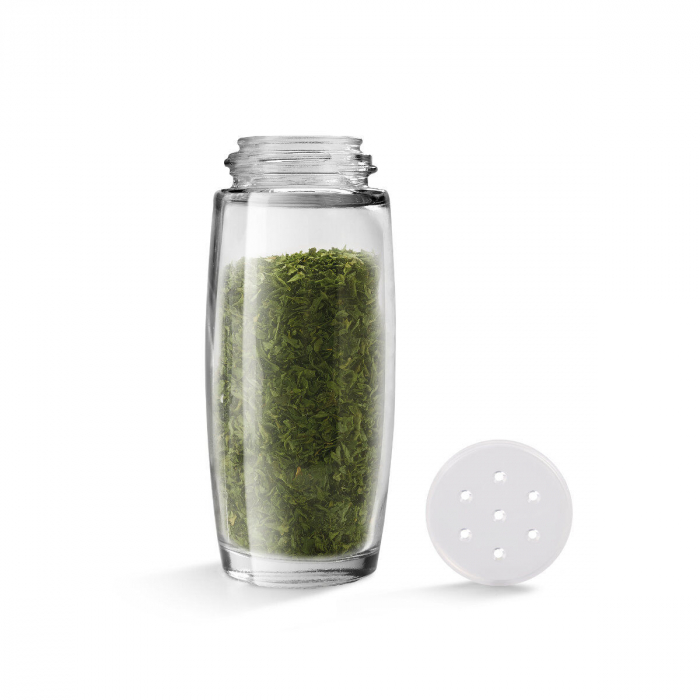 Suport pentru condimente carusel Spice 8 cu 8 recipiente din sticla cu capace albe [8]