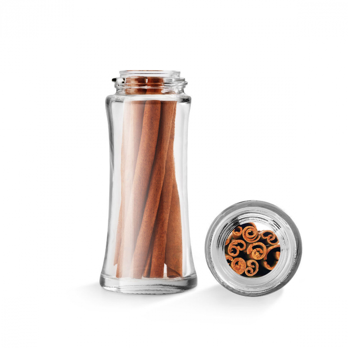Suport pentru condimente carusel Spice 8 cu 8 recipiente din sticla cu capace albe [7]