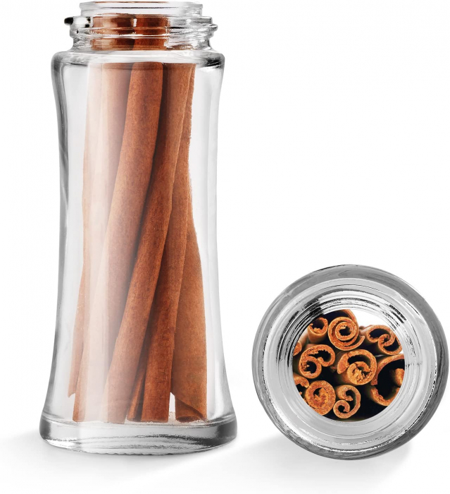 Suport pentru condimente carusel Spice 8 cu 8 recipiente din sticla cu capace negre [5]