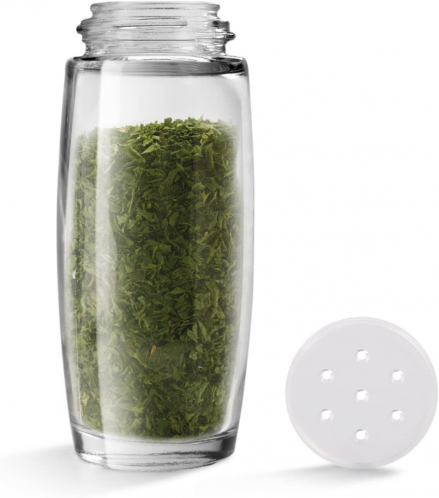 Suport pentru condimente carusel Spice 8 cu 8 recipiente din sticla cu capace negre [6]