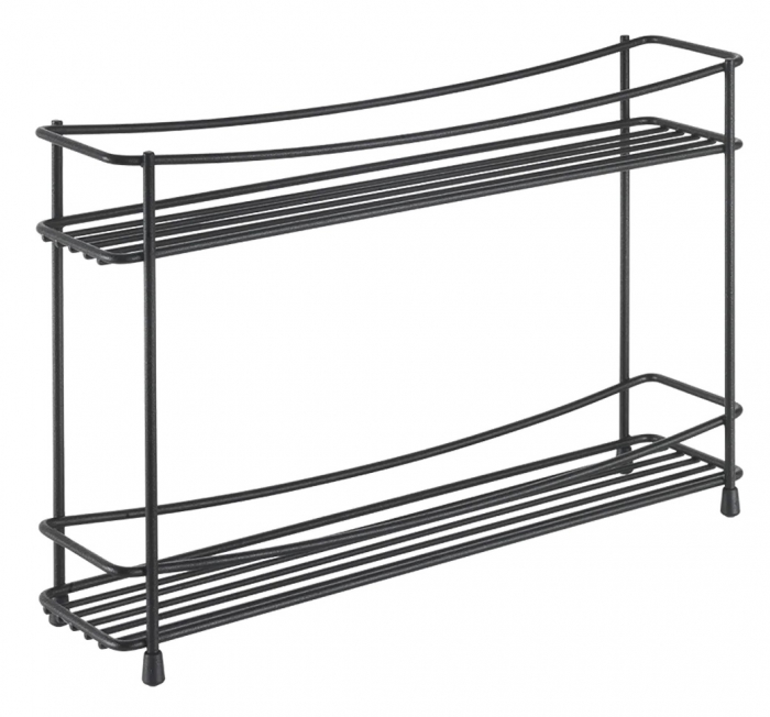 Suport pentru condimente cu 2 nivele Kumino 2 Lava, negru, 33x8x21 cm [2]