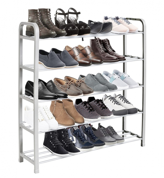 Suport pentru pantofi cu 5 rafturi, alb, 50x19x68 cm [3]