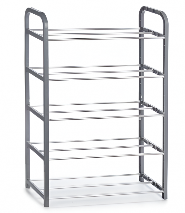 Suport pentru pantofi cu 5 rafturi, gri, 50x19x68 cm [1]