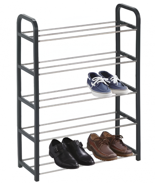 Suport pentru pantofi cu 5 rafturi, negru, 50x19x68 cm [2]