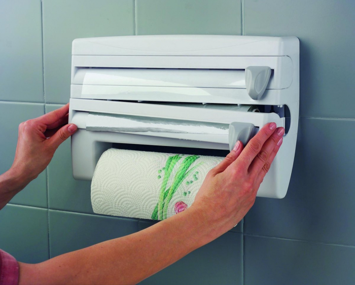 Suport pentru rola de hartie, folie si hartie de copt, Roll'n Roll, alb, 39x10x25 cm [2]