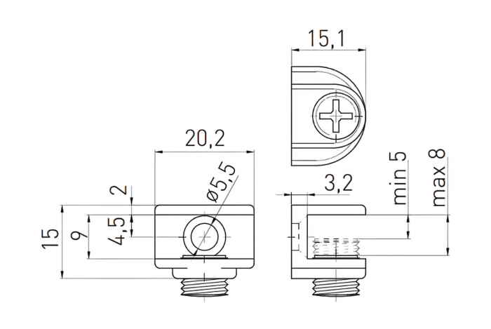 Suport polita sticla A48, finisaj crom lucios GT, 4-8 mm [2]