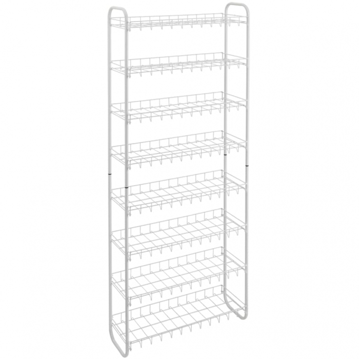Suport, raft pentru pantofi cu 8 etaje, alb, 64x23x165 cm [2]