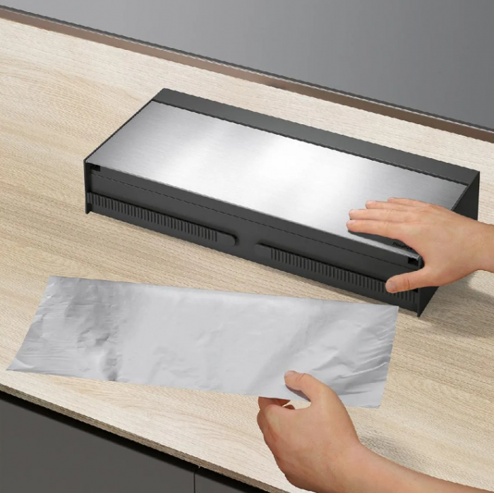 Suport rola hartie, folie aluminiu, folie alimentara si 6 carlige, Tango Inox [7]